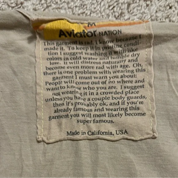 Aviator Nation Beige Tee with Rainbow Heart - Picture 2 of 4